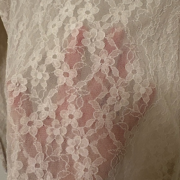 Wilfred Cream Lace Long Sleeve Medium Floral Sheer Girly - Picture 5 of 7